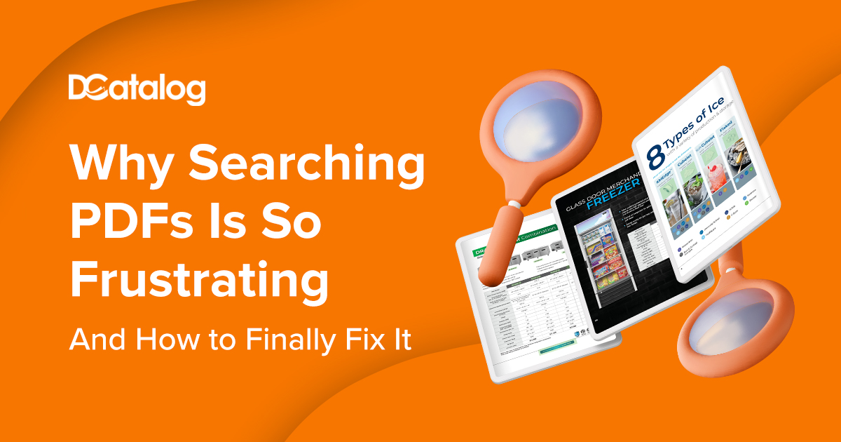 Hero banner for DCatalog blog post: Why Searching PDFs Is So Frustrating and How to Make a PDF Searchable