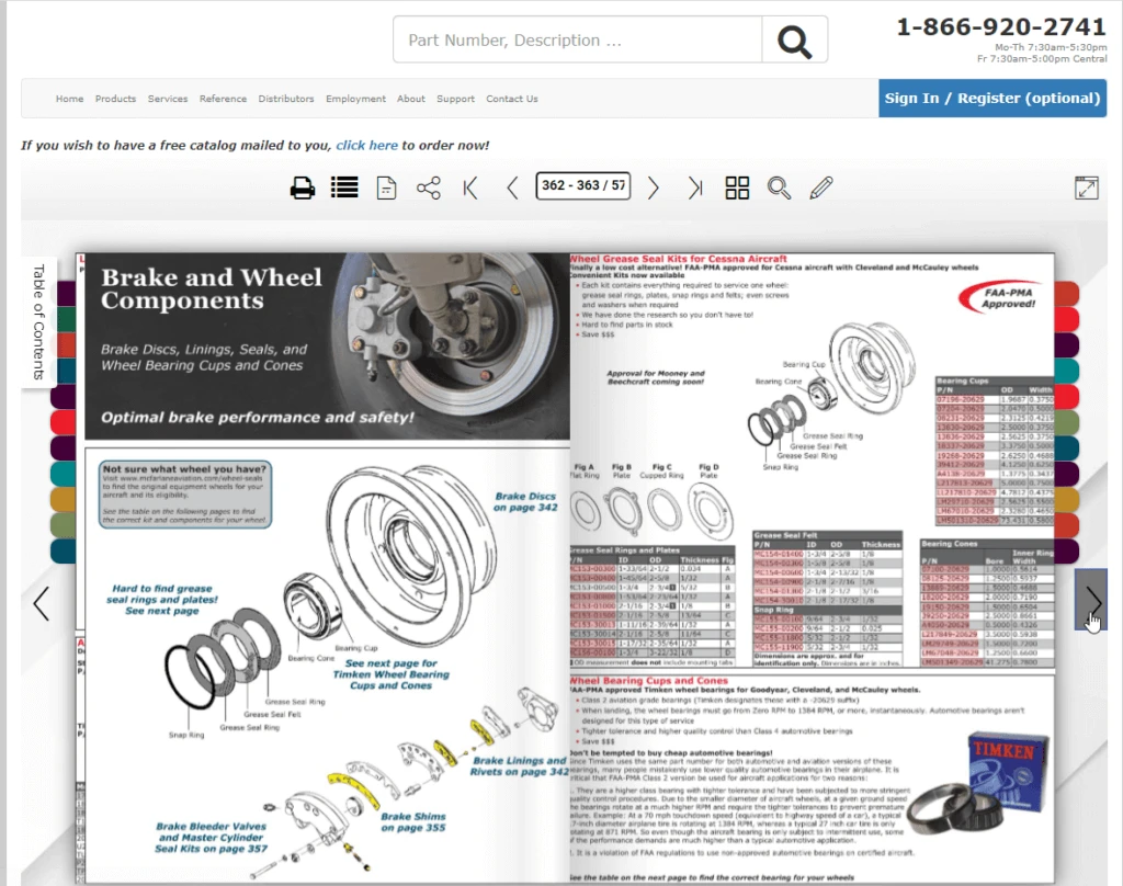 aviation product catalog example