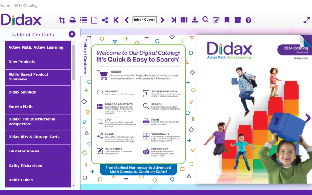 shoppable catalog of didax