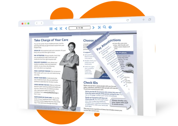 example page from healthcare brochure