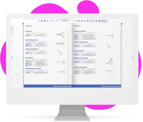 laptop displaying catalog template for list view